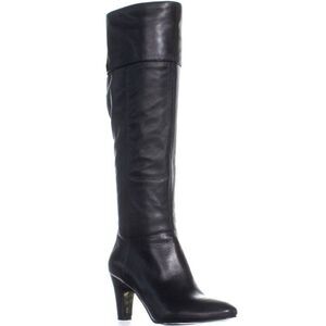 MAX DE CARLO Italian Made Black Leather Knee High Boot Size 9B